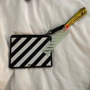 Off-White Diagonal Stripe Pouch/Wallet